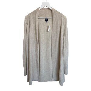 Gap Oatmeal Open Front Soft Knit Cardigan Sweater